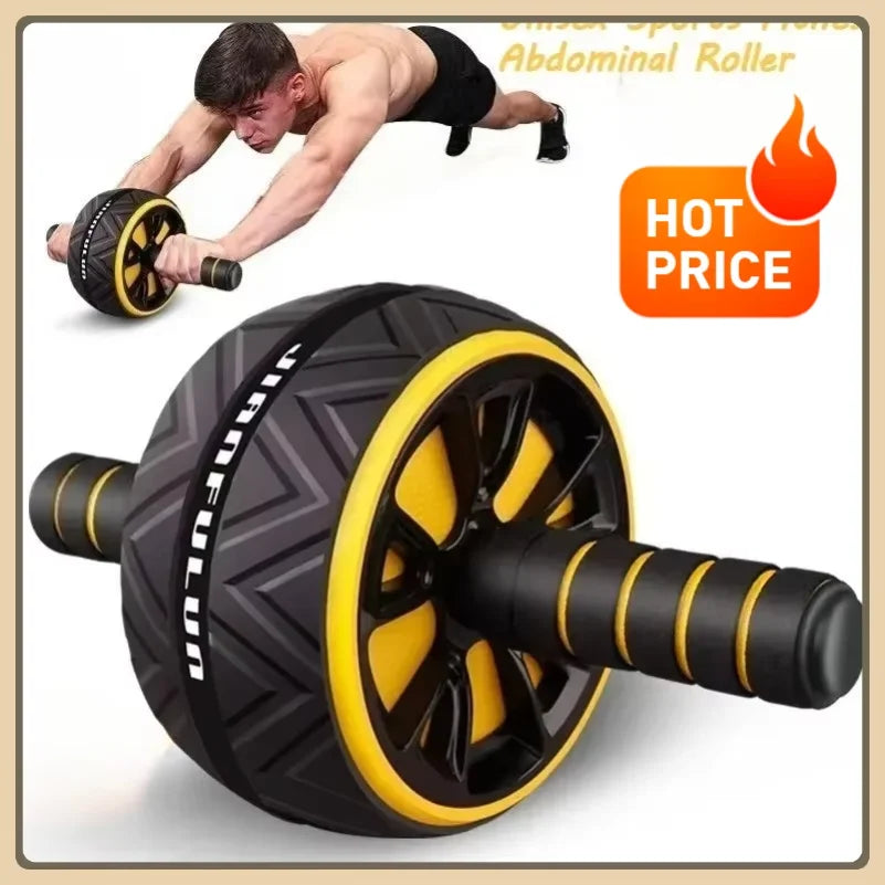 Dual-Wheel Silent Ab Roller with Non-Slip Base