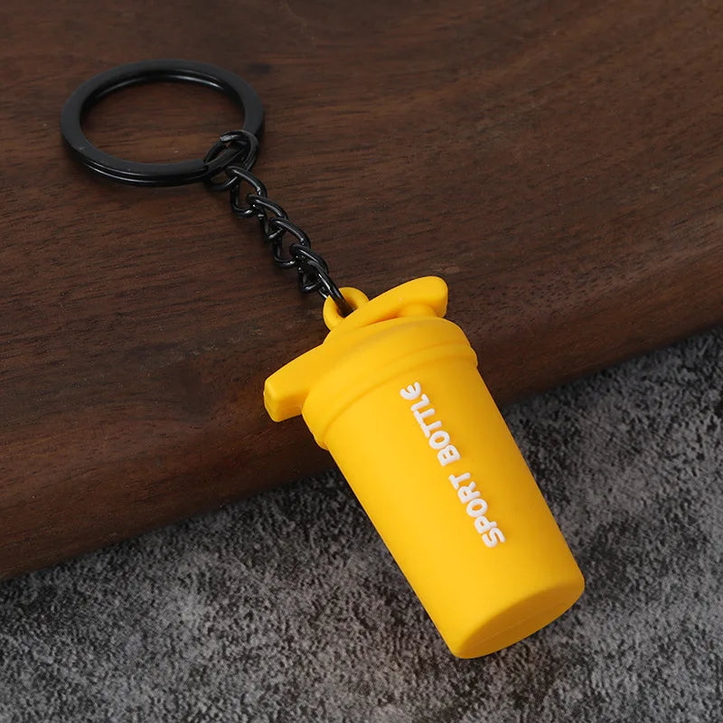 Metal Barbell and Dumbbell Keychain