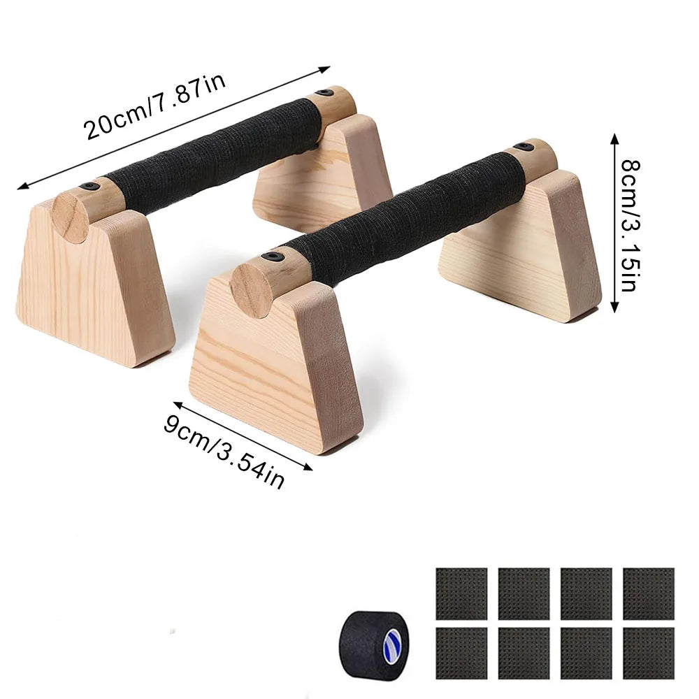 Wooden Push-Up Bars – Non-Slip Parallettes