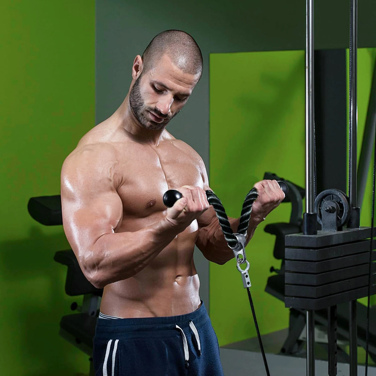 Cable Machine Attachment Kit – Handles, Ankle Strap and Tricep Rope