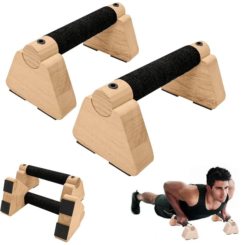 Wooden Push-Up Bars – Non-Slip Parallettes