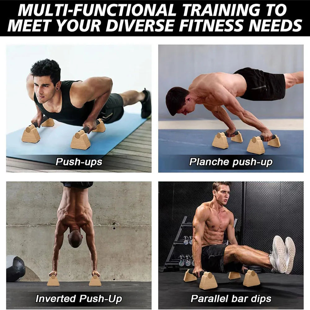 Wooden Push-Up Bars – Non-Slip Parallettes